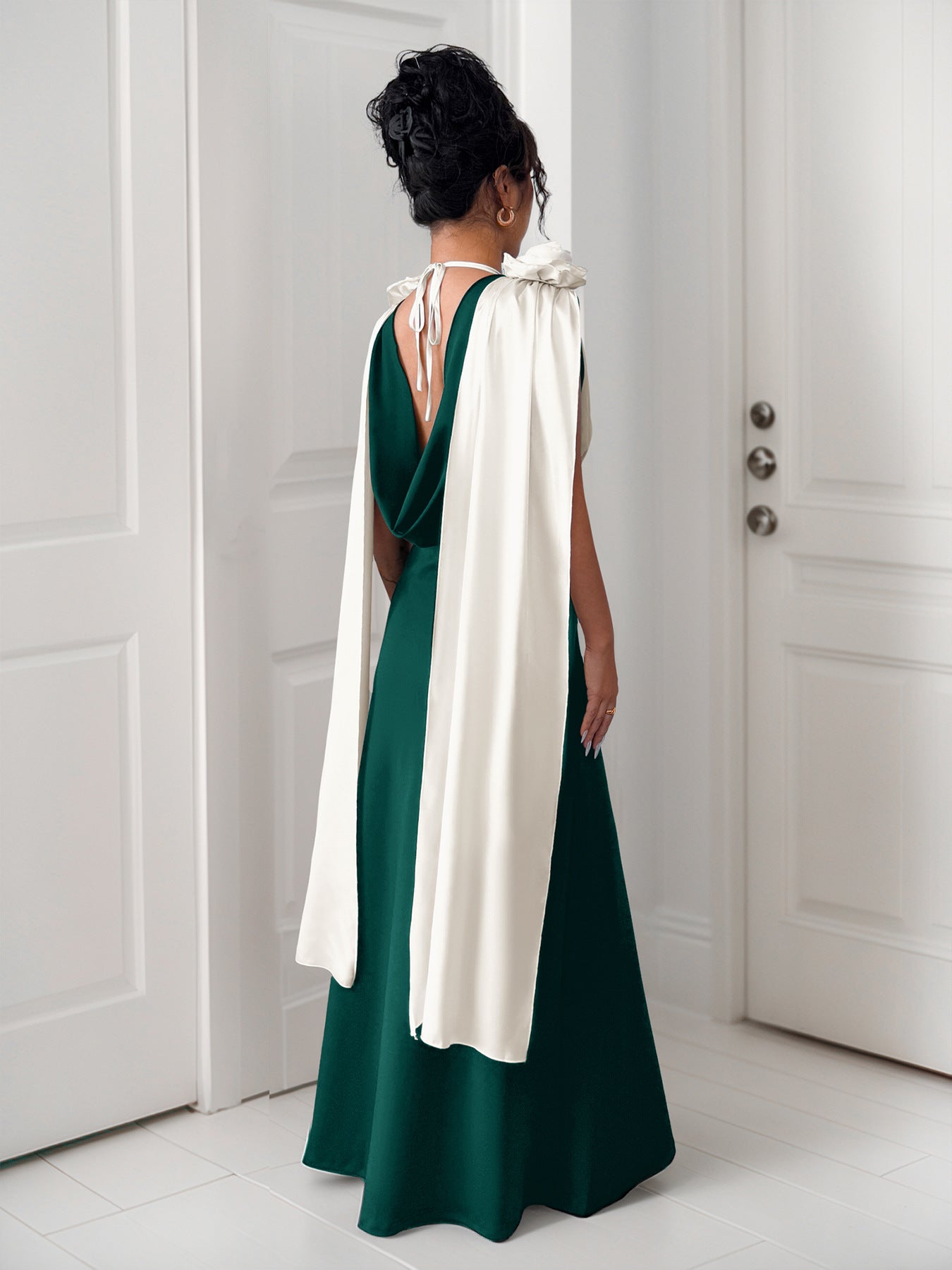 Women Party Sleeveless Contrast Dress 18