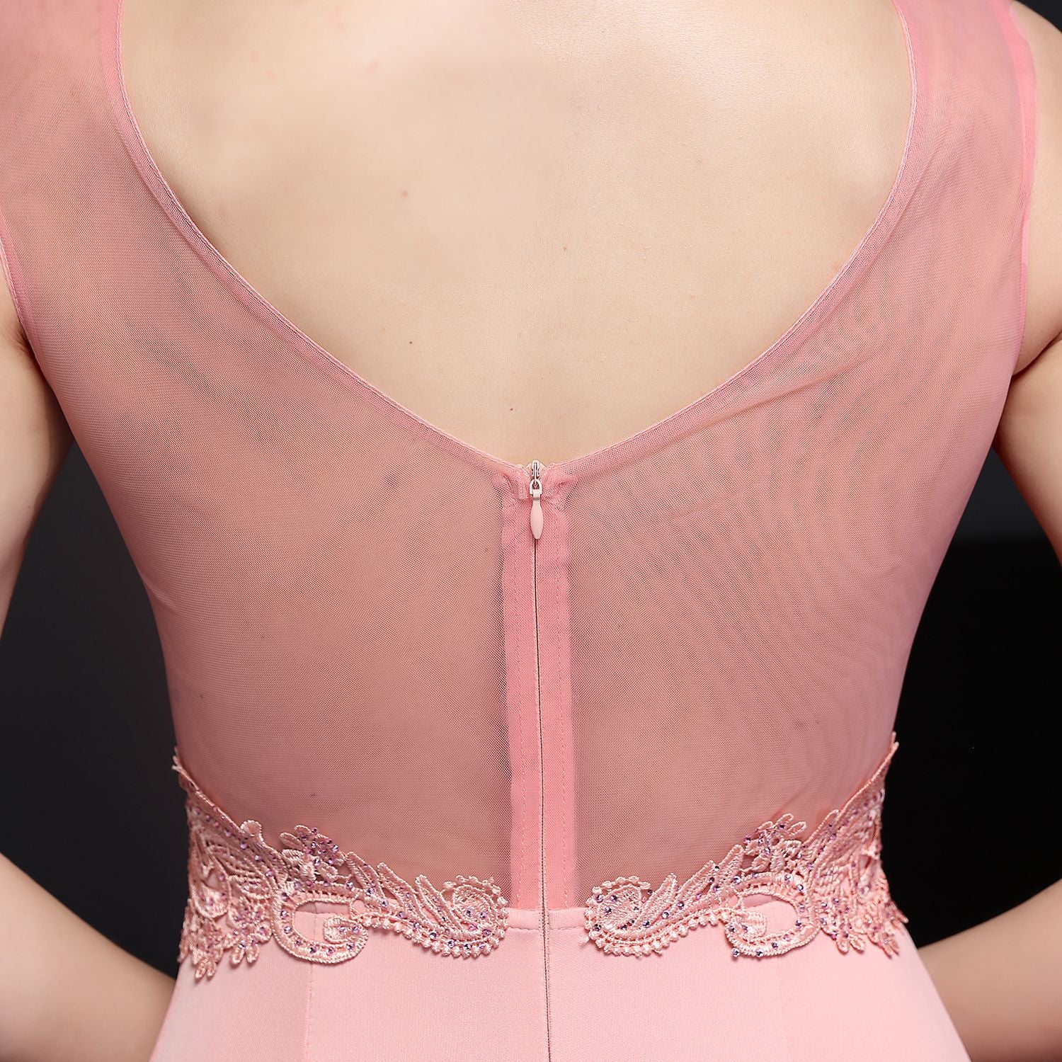 Plus-Size Women Lace-Trimmed Rhinestone Bridal Mermaid Evening Dress 25