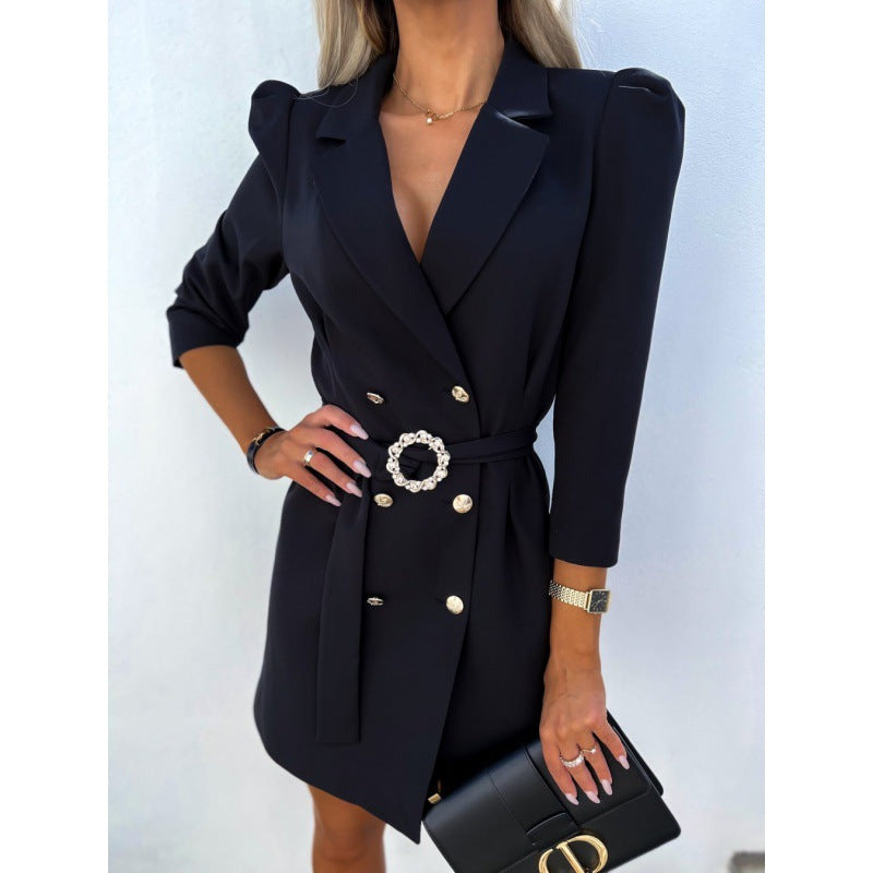 Women suit dress with belt 12