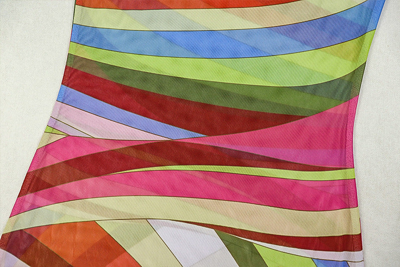 Chic Women's Color-Block Off Shoulder Elegant Long Dress 12