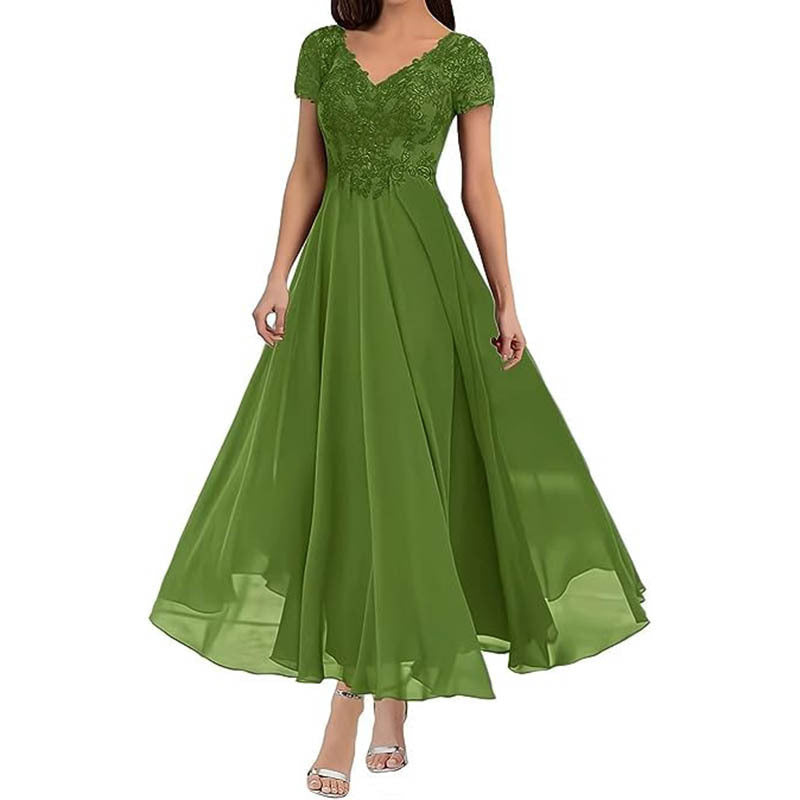 Plus Size Women V-neck Chiffon Formal Party evening dress（Processing time need 3-6 days） 5