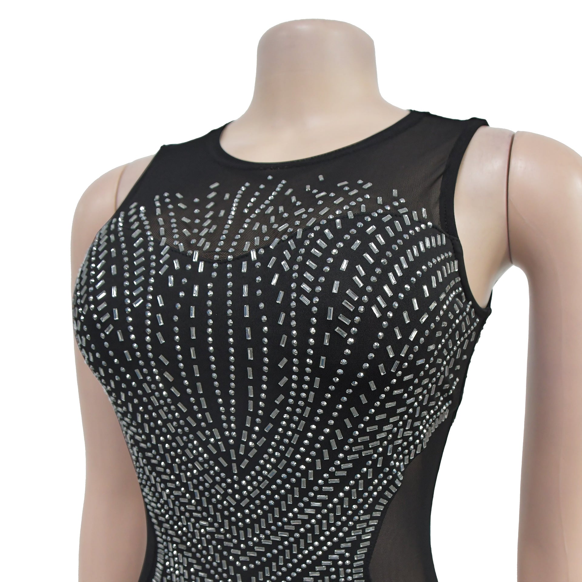 Women Beaded Sleeveless Dress（customized,MOQ 6pcs/size/color,process time 7-10 days） 7