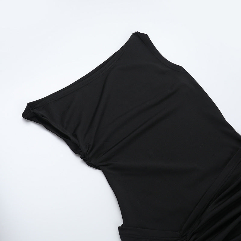 Chic Off-Shoulder Slit Dress Spring Slim Long Dress for Women 12