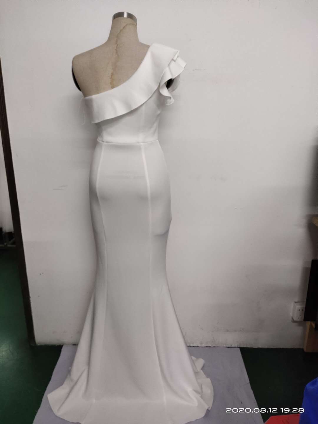 Women Summer Formal One Shoulder Shoulder High Slit Mermaid Evening Dress 24