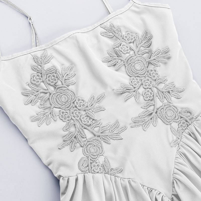 Women summer lace suspender puffy dress 14