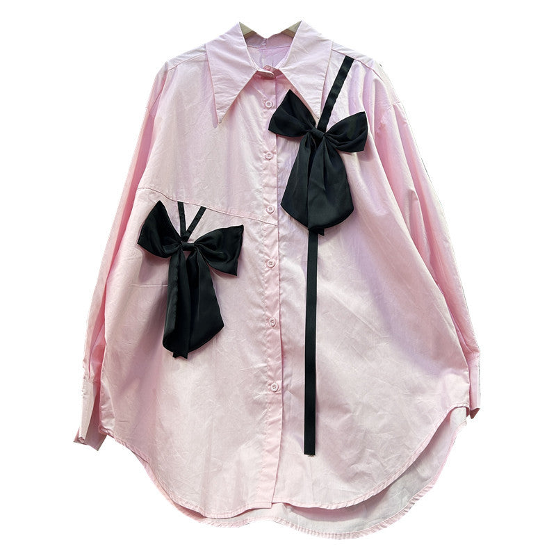 Women French bow long-sleeved shirt 3