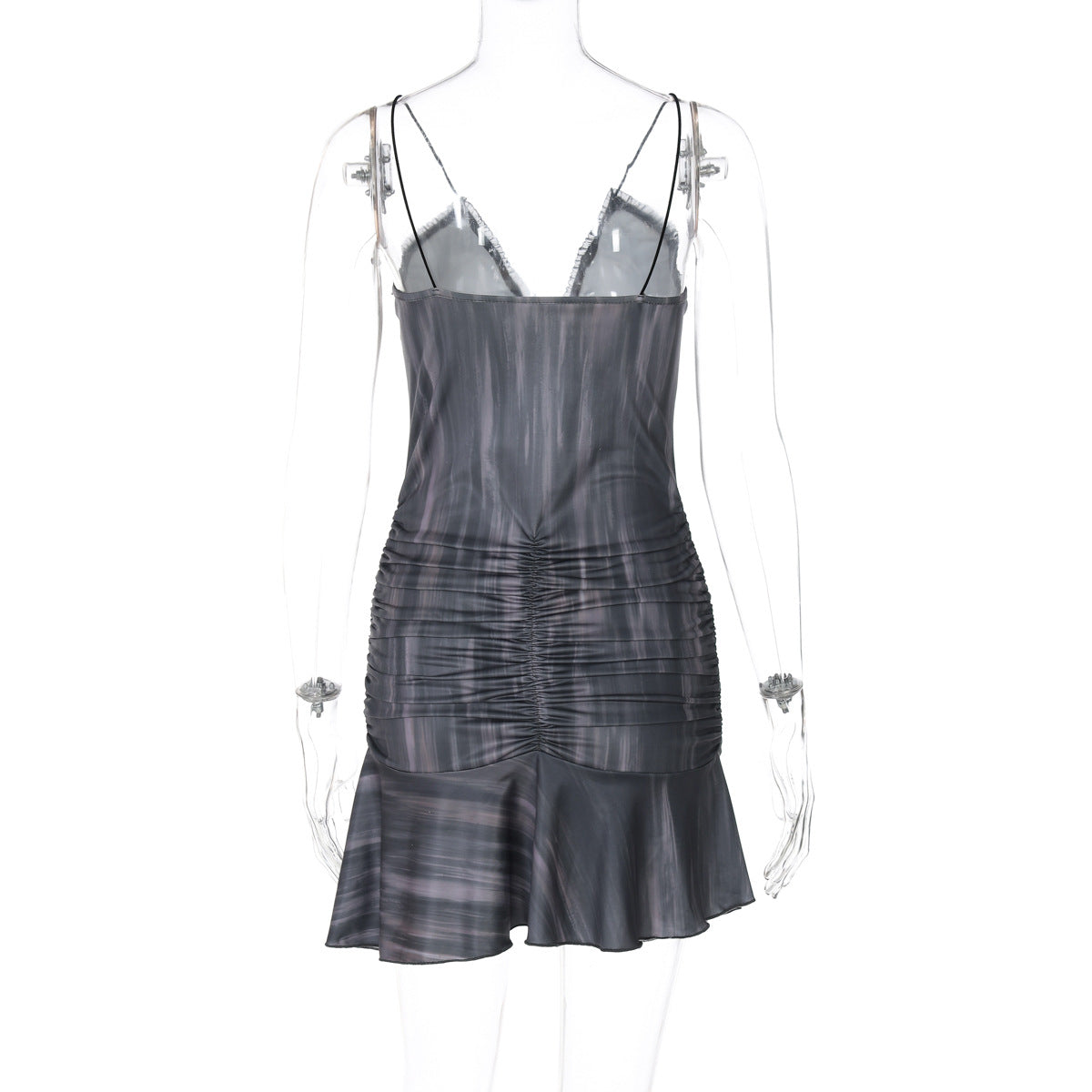 Summer Pleated Lace Hollow Sexy Sleeveless Strap Dress 8