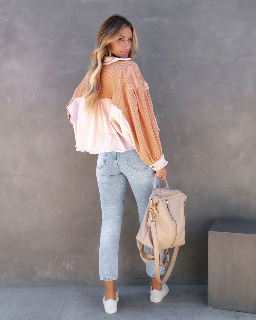 Autumn Winter Waffle Patchwork Casual Fashion Jacket 27