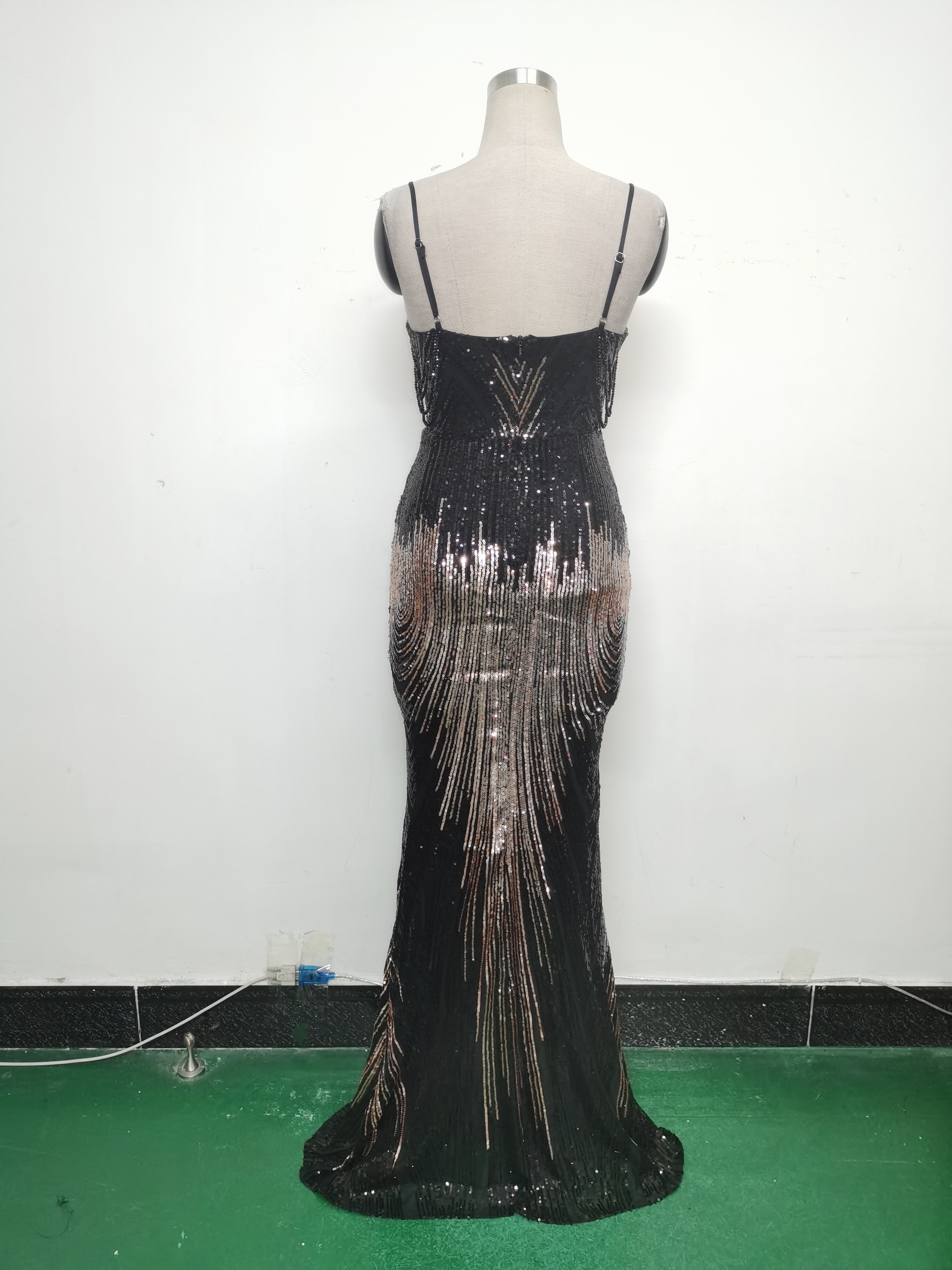 Women sequined beaded evening dress 23