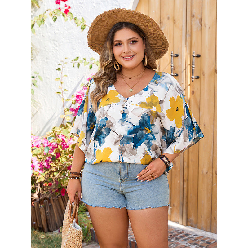 Women printed loose shirt 4