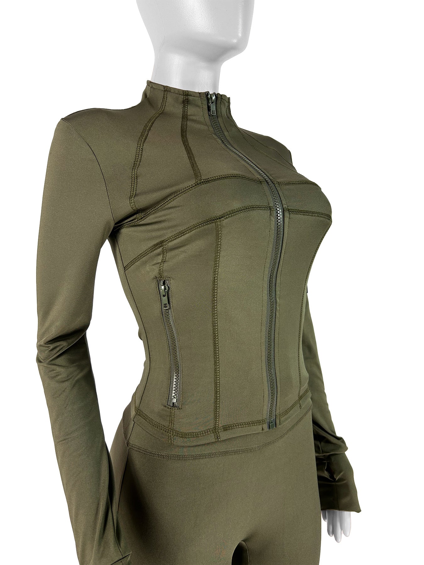 Spring Sports Casual Tight Fitting Long Sleeve Two-Piece Shorts Set 21