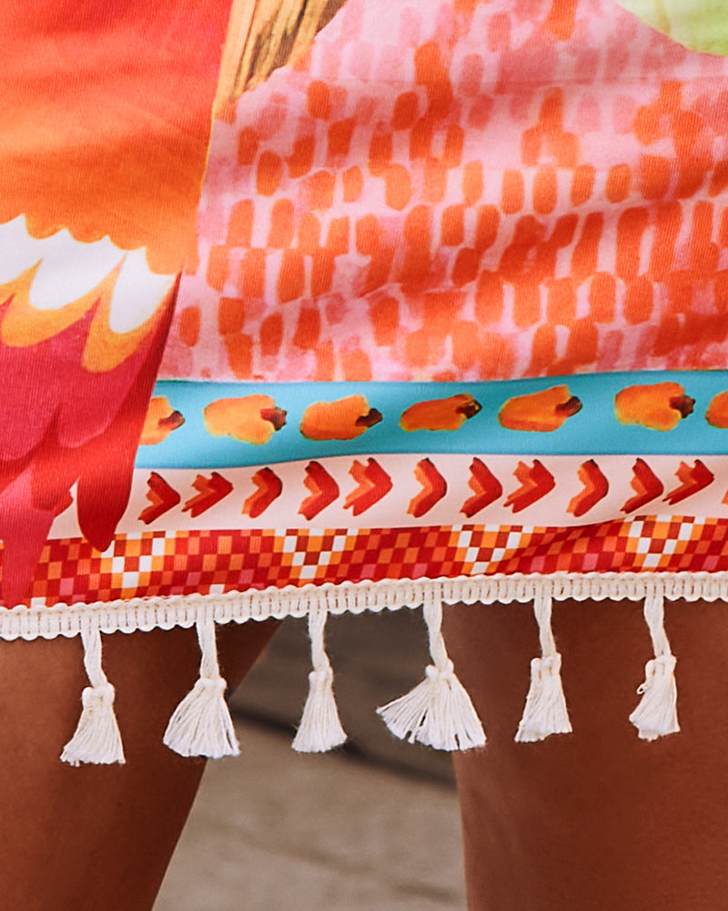 Women Multi-Color Printed Backless Dress 5