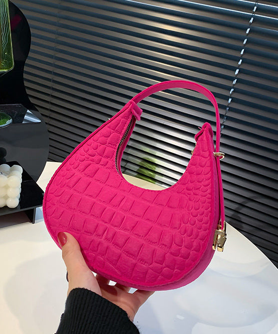 Baguette bag women's spring fashion retro felt creasing crocodile pattern underarm bag women's shoulder bag 4