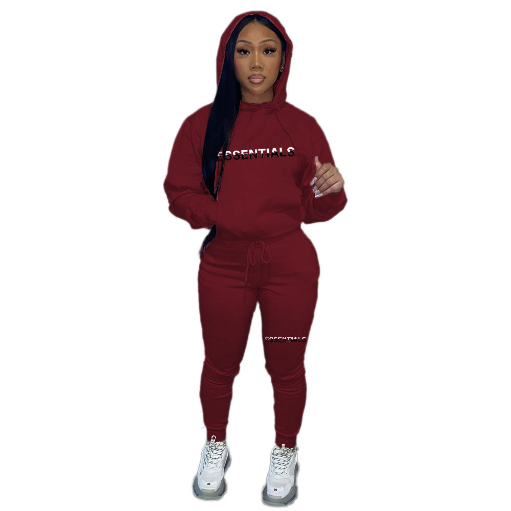 Women's Fleece Hoodies Women's Two Piece Hoodie Casual Print Tracksuit 12
