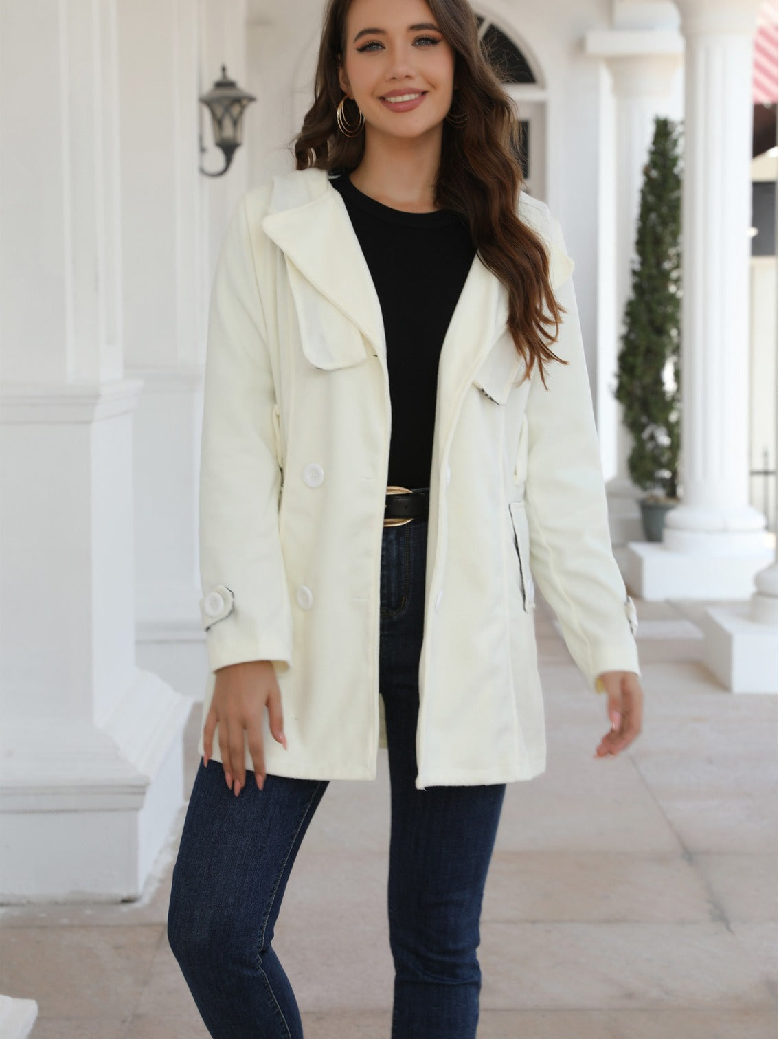 Women plaid hooded jacket