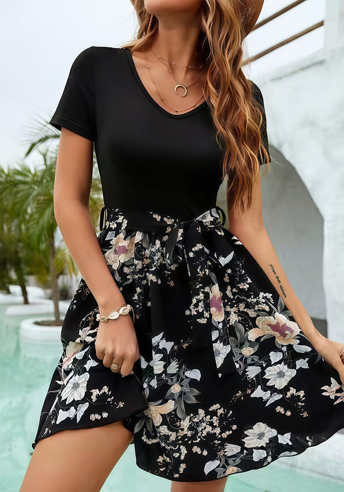 Women popular summer floral print dress