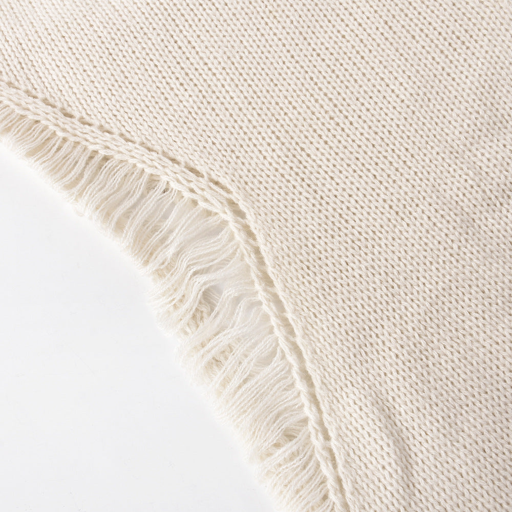 Women's Hollow Style U Neck Tie Knitting Long Dress 16