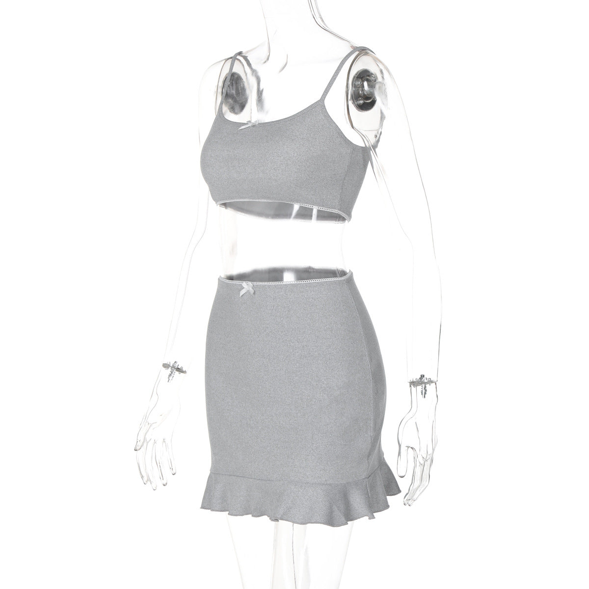 Women summer sexy Crop Top and skirt two-piece set 8