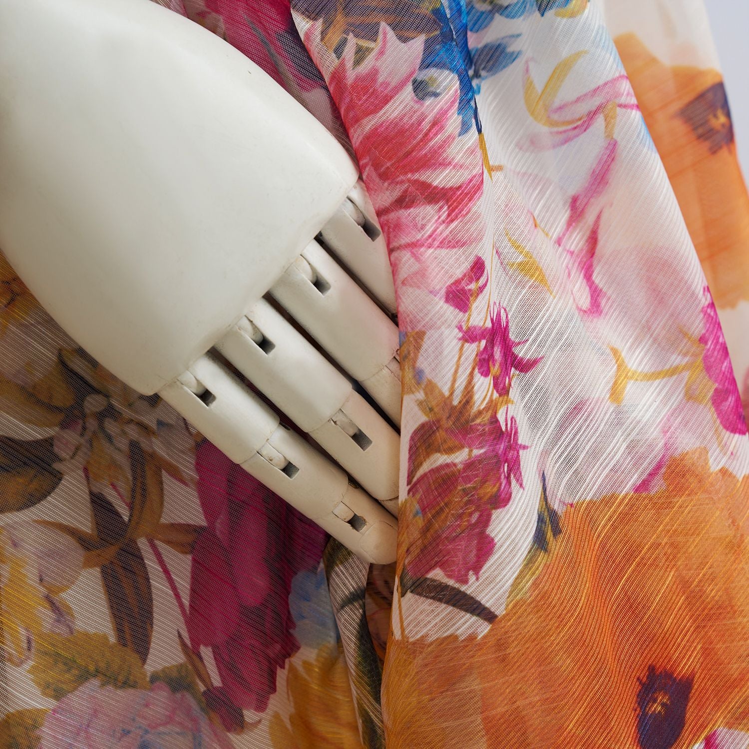 Spring Summer V neck Print Beaded Slim Waist A-line Holidays Dress 12