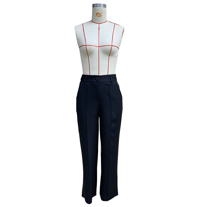 Women Fall Solid Casual Trousers 8