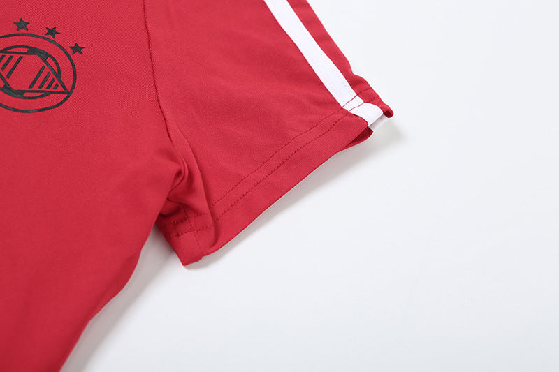 Summer Sexy Slim Short Sleeve High Waist Sports Two Piece Shorts Set For Women 11