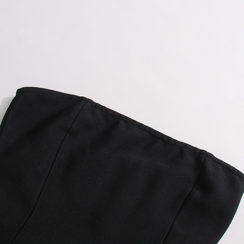 Chic Elegant Black & White Strapless Bandage Dress 8