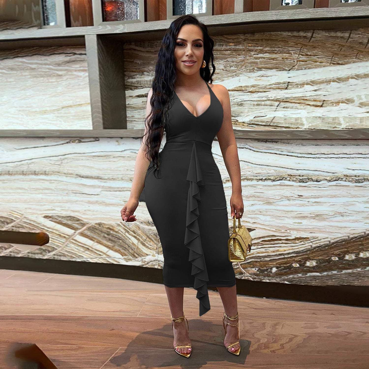 Women's Clothes Sexy Camisole Bodycon Nightclub Dress 7