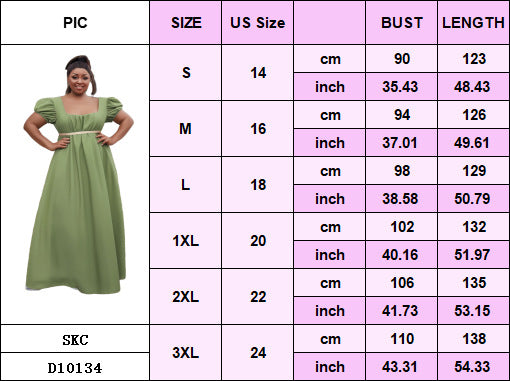 Puff Sleeve High Waist Ball Dress Elegant Plus Size Evening Gown 27