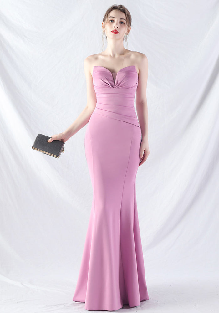 Women Sexy Off Shoulder Satin Evening Dress