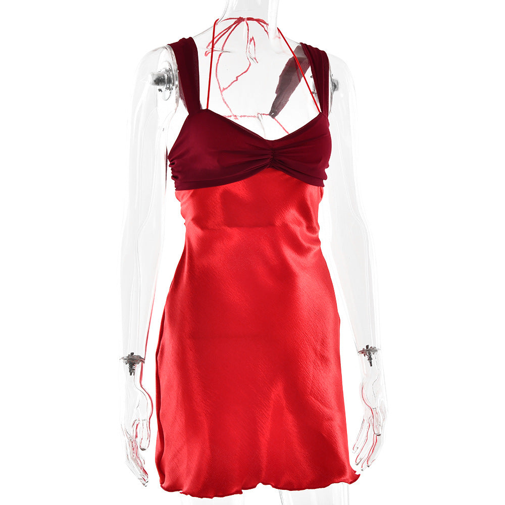 Spring Women's Sexy Low Back Strapless A-line Party Dress 9