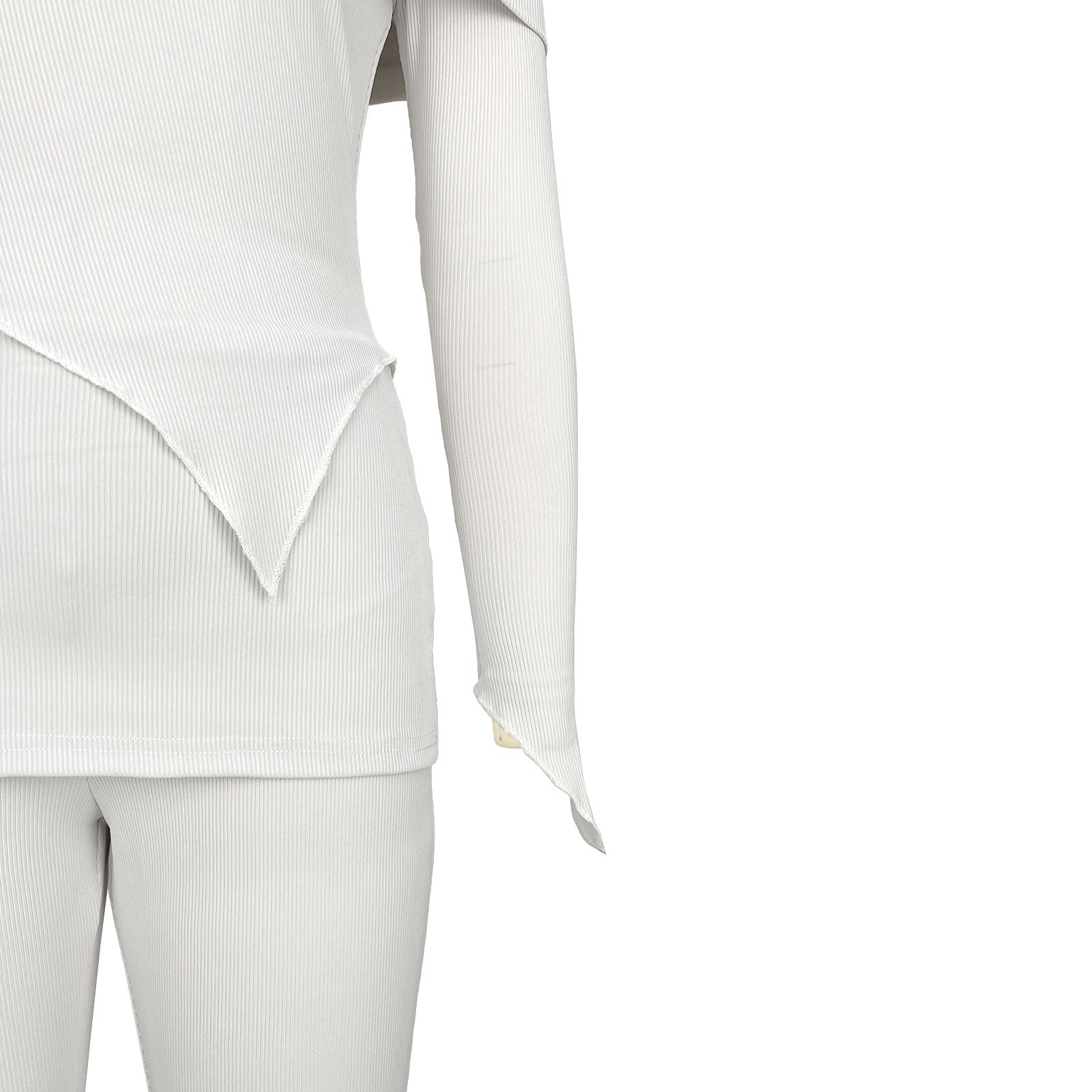 Women Irregular Off Shoulder Turndown Collar Top and Bell Bottom Pants Two-piece Set 21