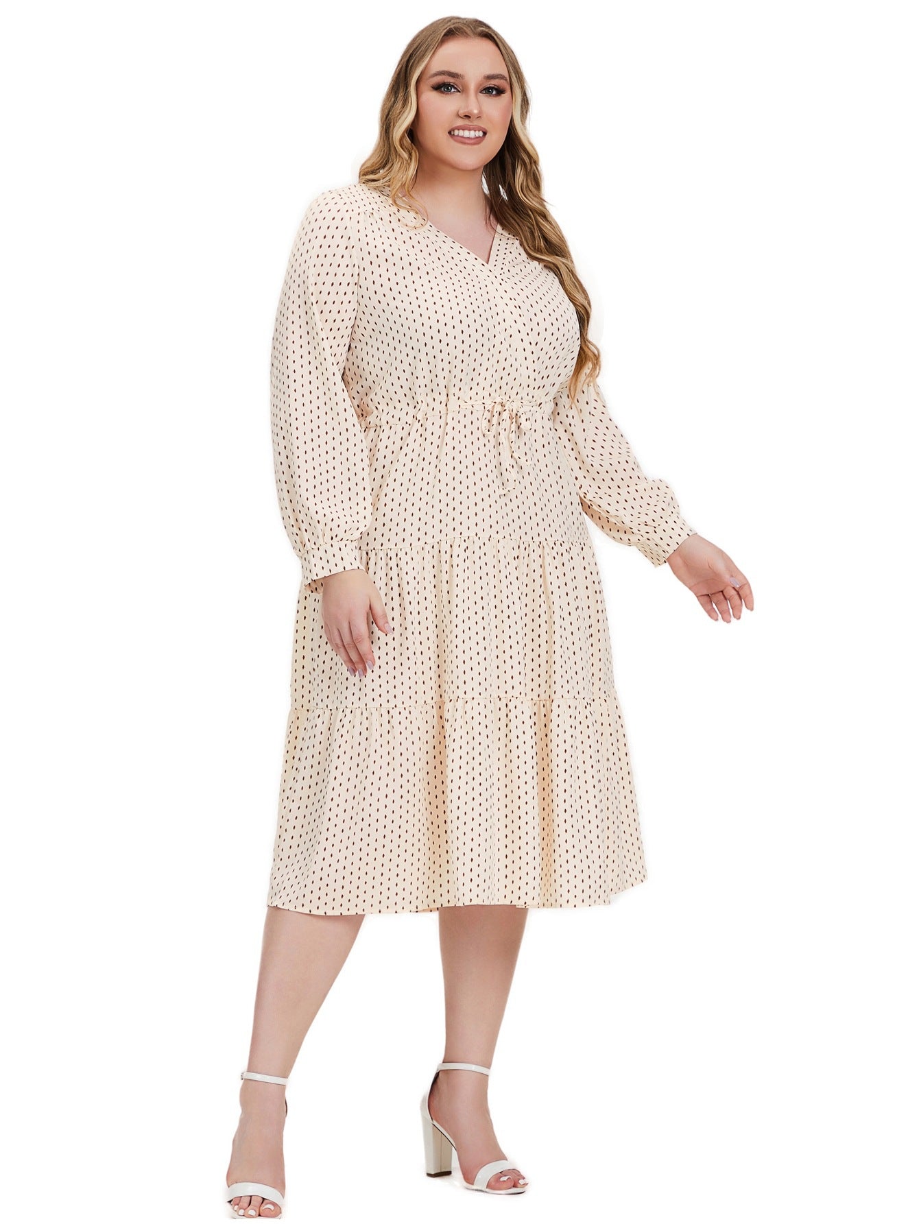Plus Size Women Autumn Long Sleeve Dress 4