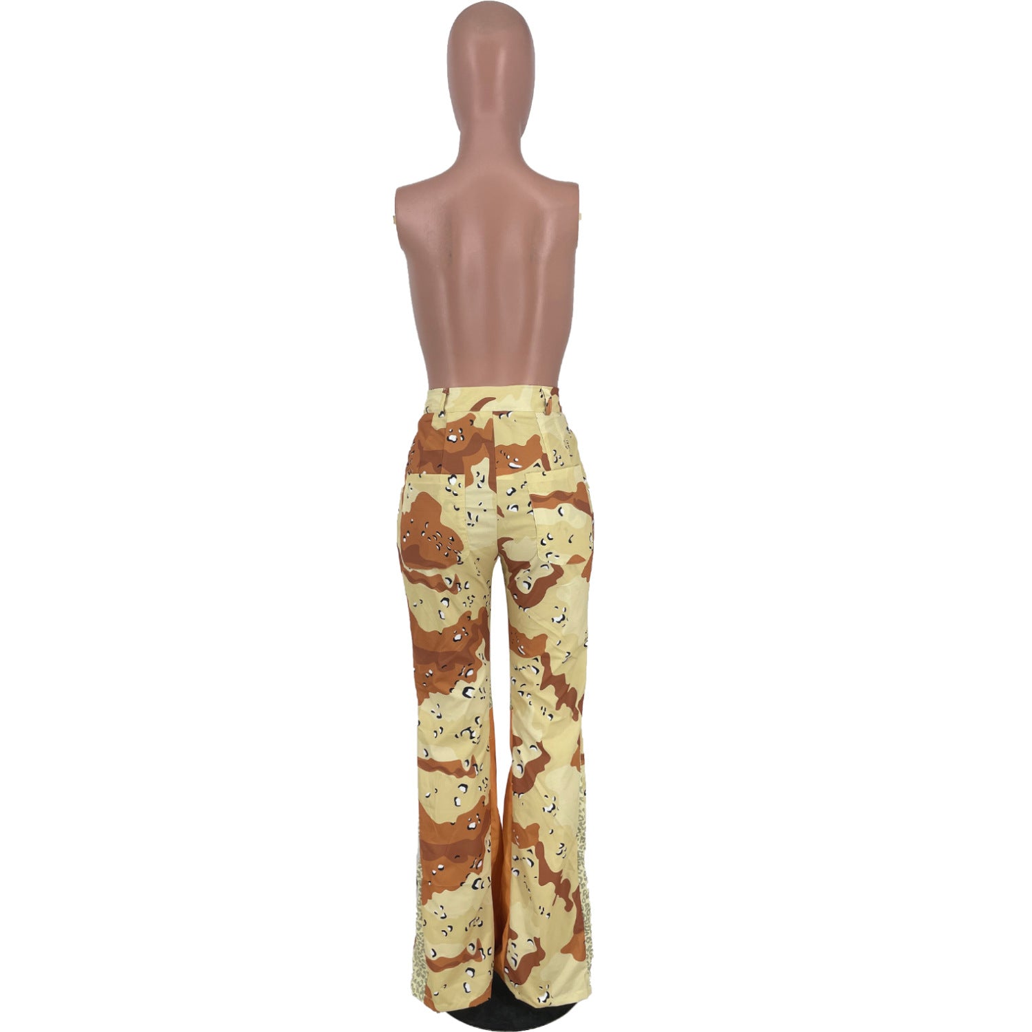 Summer Fashion Camo Patchwork Bootcut Casual Pants 13