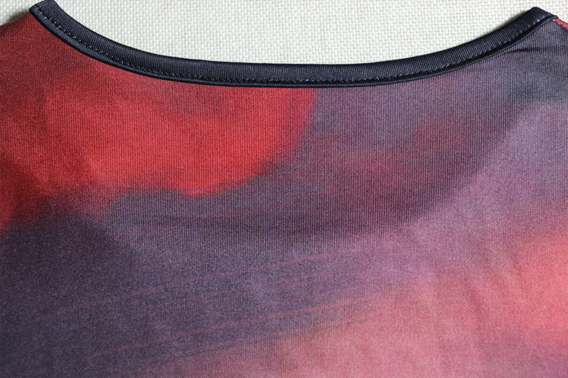 Trendy Women Street Fashion Printed Round Neck Pullover Long Sleeve Bodycon Casual Dress 17