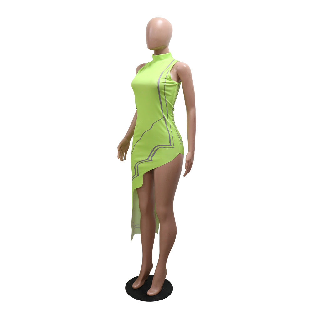 Women's Clothing Sexy Sleeveless Print Irregular Dress 7