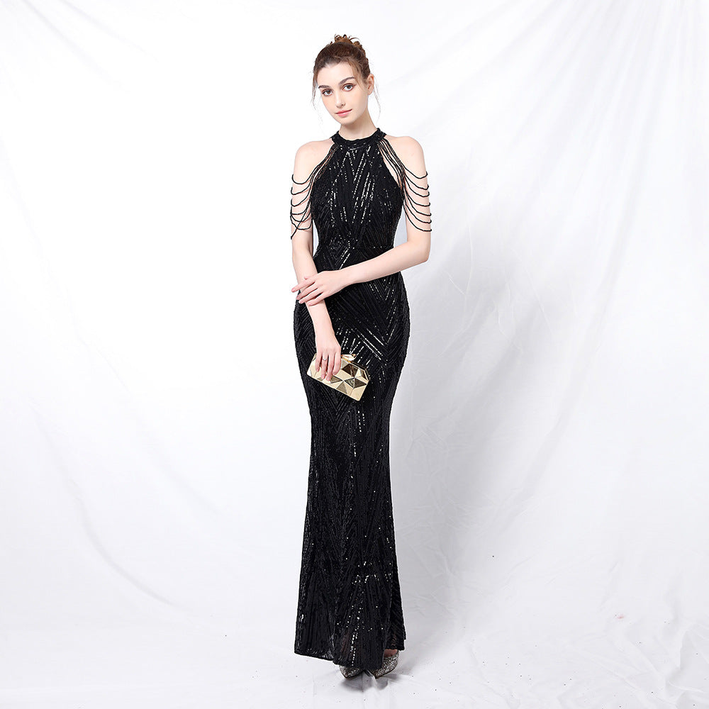 Plus Size Women Sequined Formal Party Maxi Evening Dress 10