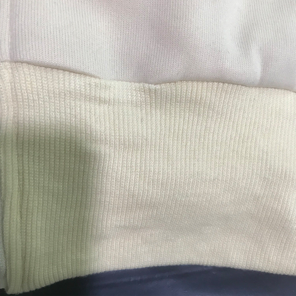 Women Solid Patchwork Ribbed Hooded Zipper Pocket Loose Jacket and Pants Two-piece Set 15