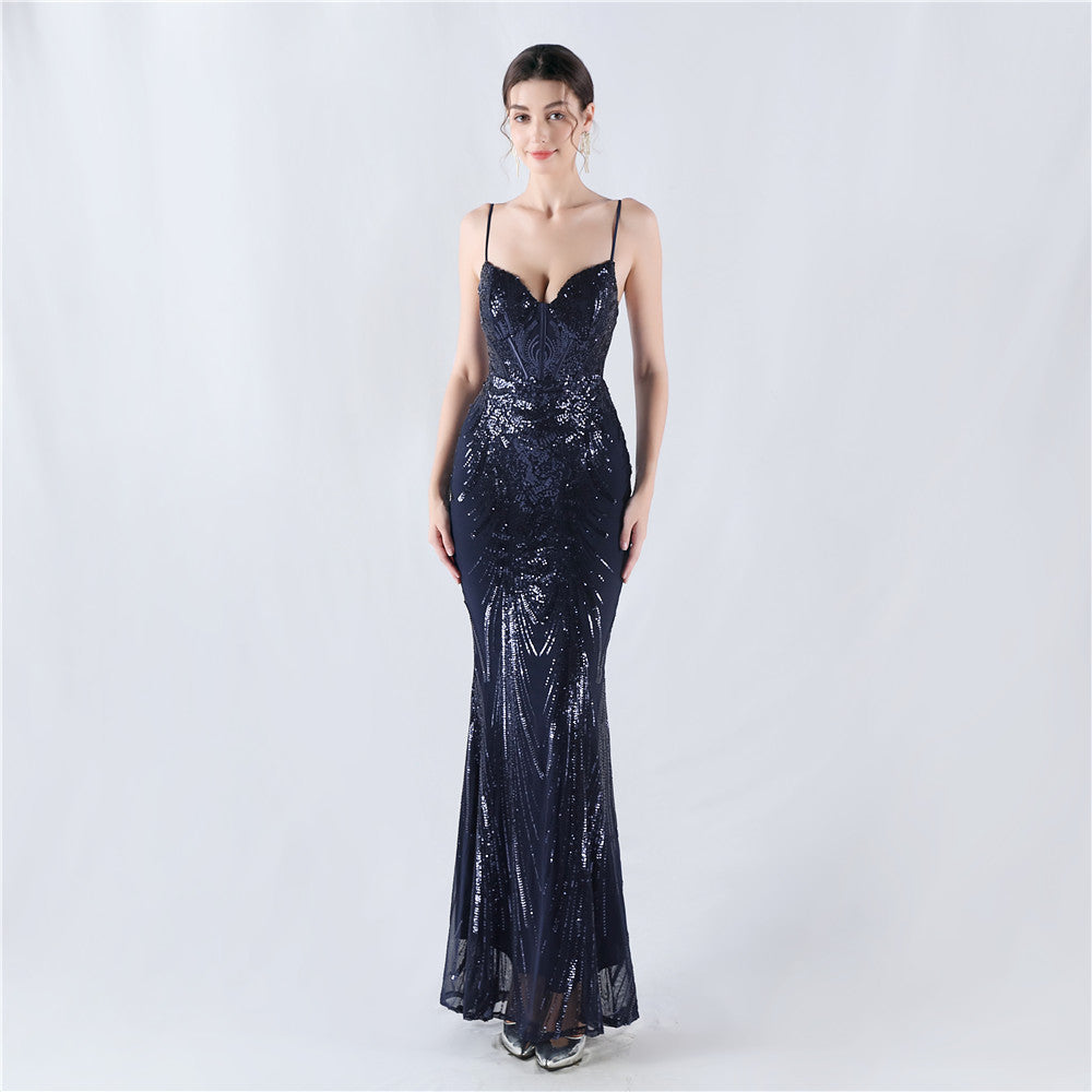Plus Size Women Sequined Formal Party Maxi Evening Dress 3