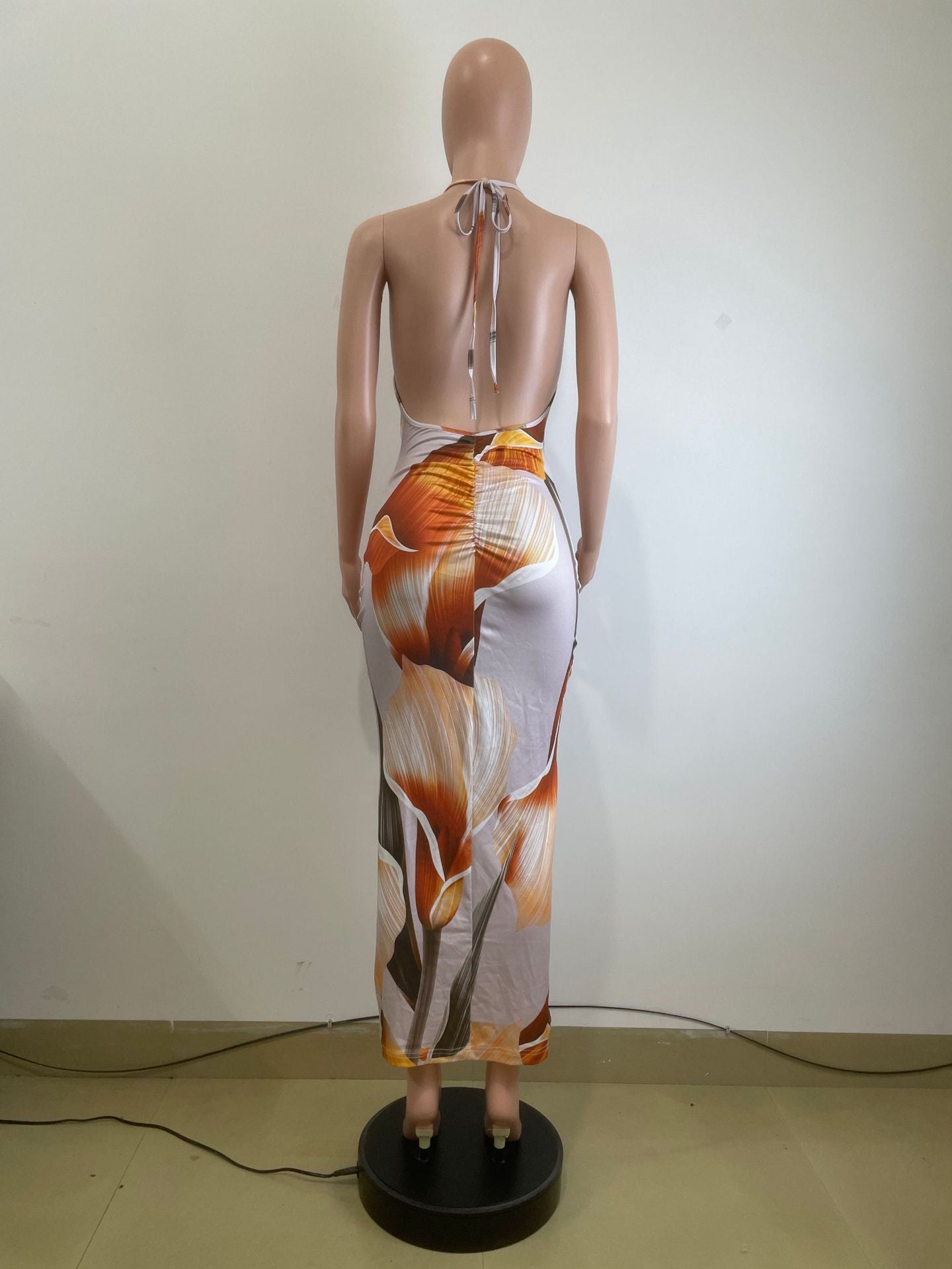 Women's Summer Fashion Print Chic Halter Neck Dress 8