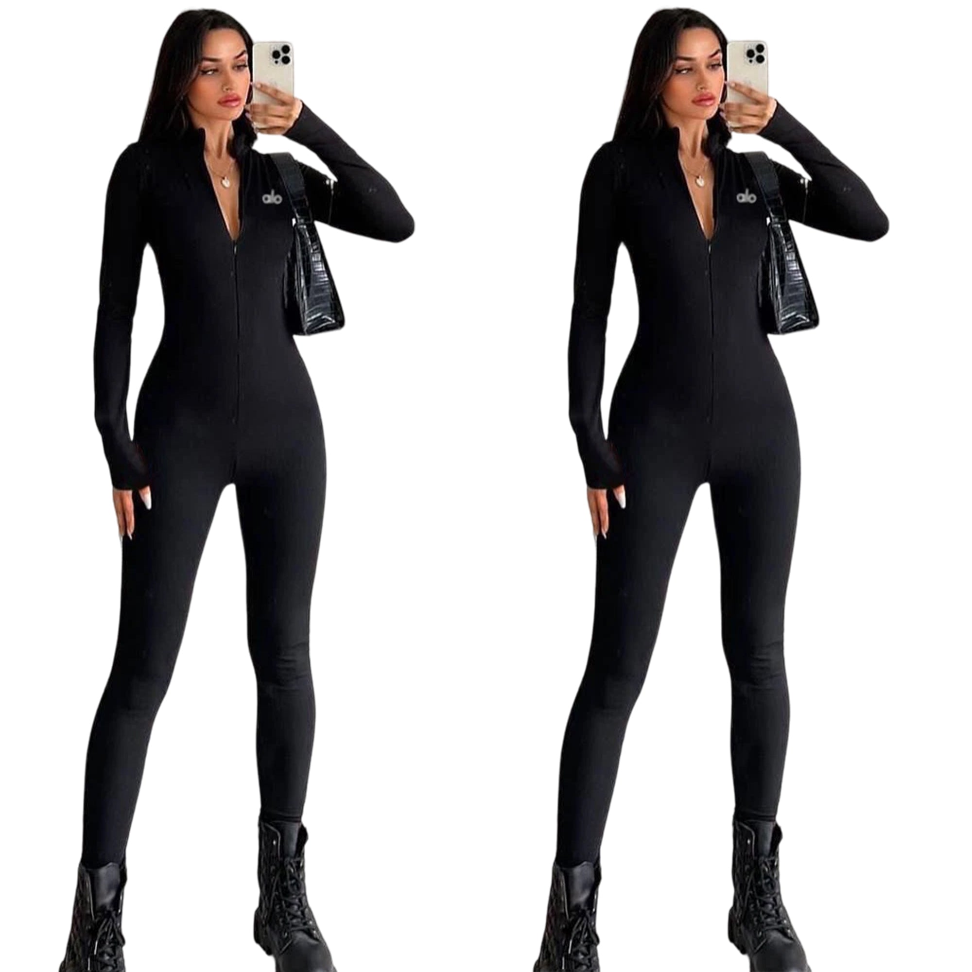 Women's Fashion Slim High-Stretch Sexy Long-Sleeve Bodycon Jumpsuit 5