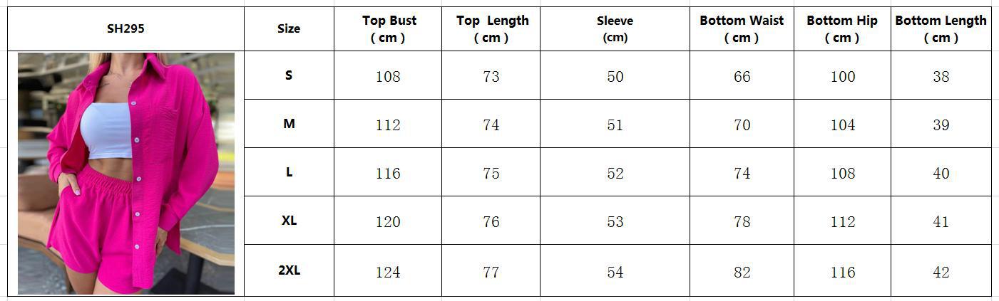 Spring and Spring Women's Solid Color Long-Sleeved Shirt Elastic Waist Loose Shorts Casual Two-Piece Set 16