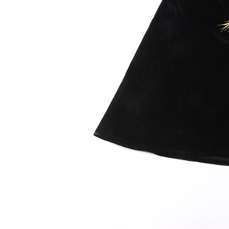 spring embroidery lace-up design short dress 6