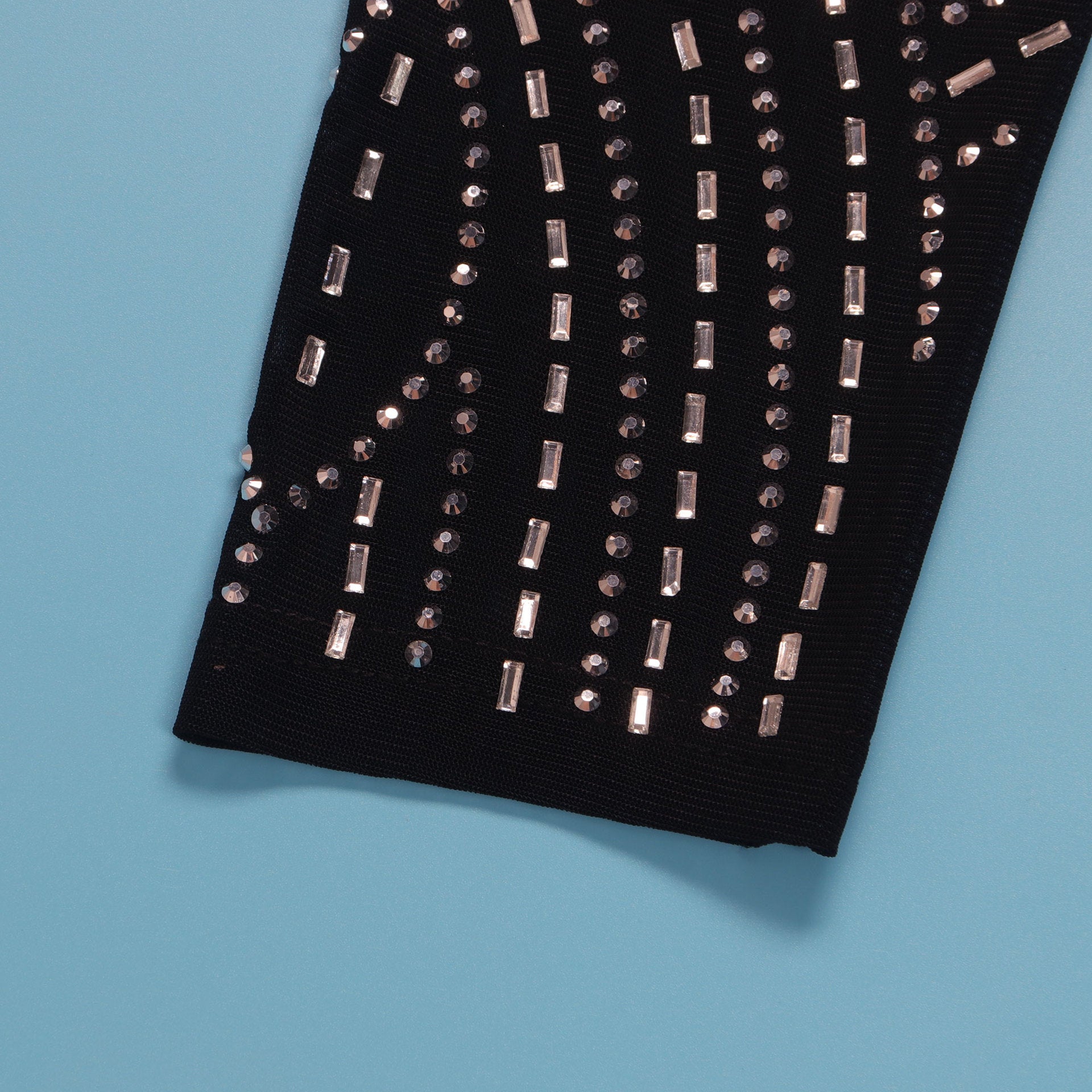 Women Sexy Long Sleeve Beaded Backless Hollow Solid Dress 39