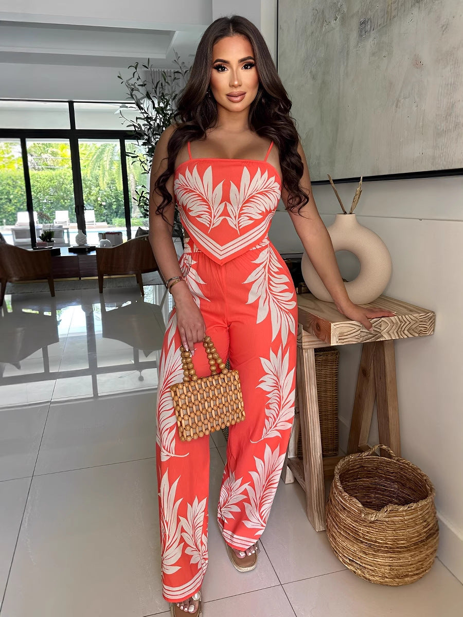 Women Bikini Printed Sexy Wrap Top and Pant Two-Piece Set 6