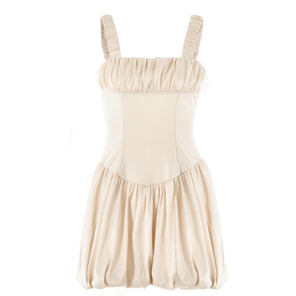 Women Casual Summer Backless Sexy Satin Bubble Skirt 7