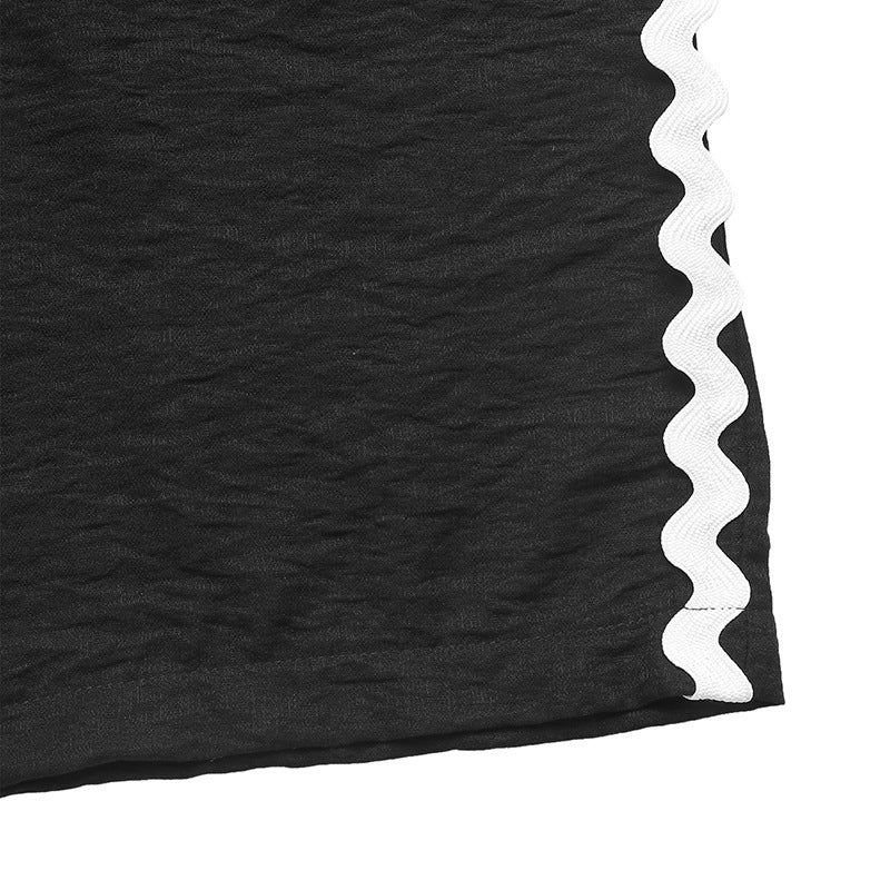 Women Summer Career Contrast Lace Patchwork Sleeveless Top and Pants Two-Piece Set 9