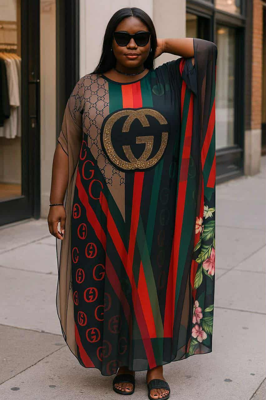 Women's Fashion Beach Holiday Printed Sexy See-Through Mesh Sleeveless Maxi Dress 5