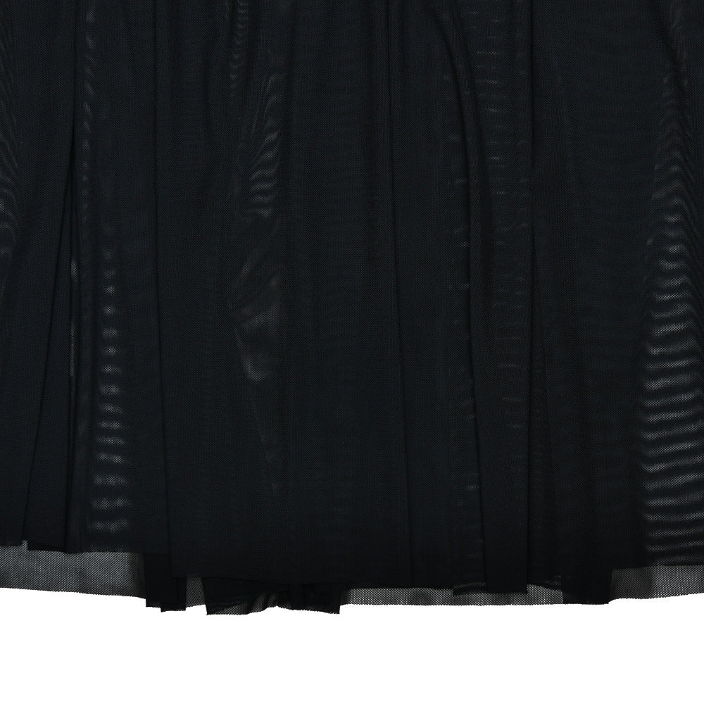 Summer Elegant Strapless Mesh Patchwork Ruffle Slit Dress 23