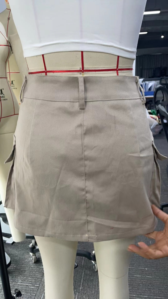 Women Streetwear Solid High Waist Mini Skirt 7