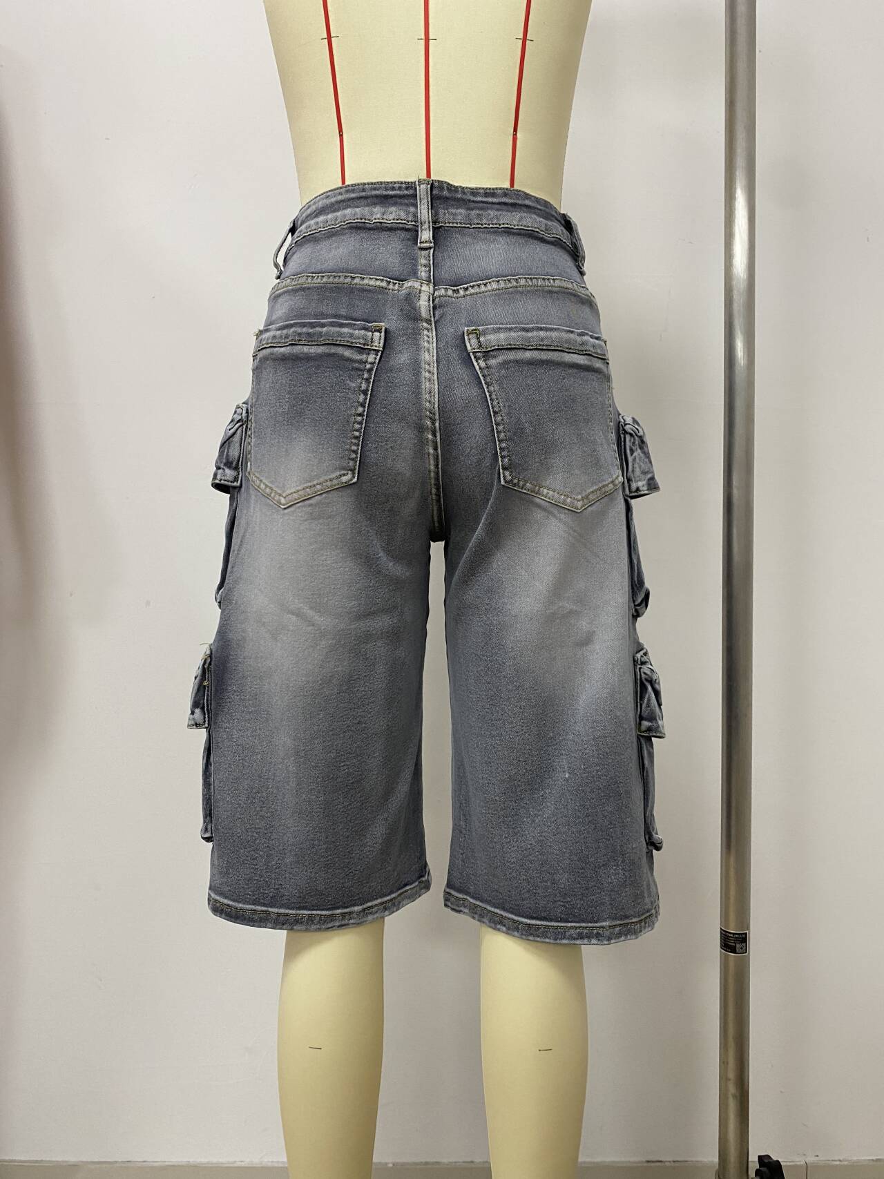 Women Summer Loose Casual Large Pocket Washed Shorts 6